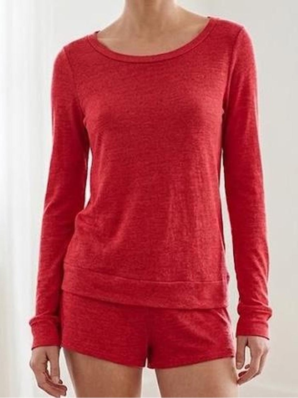 Victoria's Secret Red Long Sleeve Scoop Neck Top - Size XS